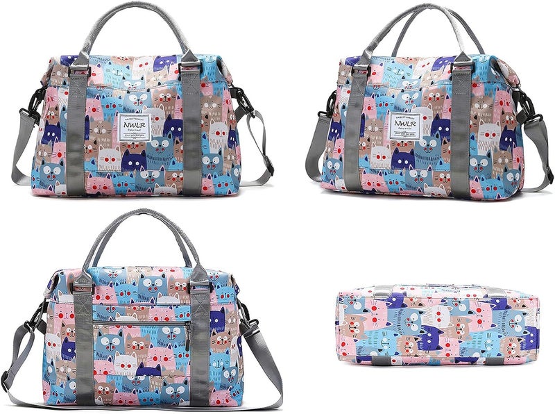 NWLR Travel Duffle Bag Weekender Overnight Gym Tote with Dry and Wet Separated Pocket for Women Girls Shoulder Workout Duffel Bag Water Resistant (leopard print) - Image 3